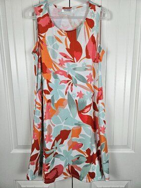 Floral Print Sleeveless Summer Dress Women's Size S Small A-Line Swing